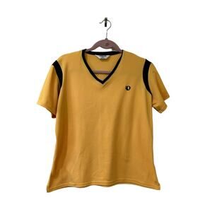 Pearl Izumi Vintage Women's Size Large Yellow & Black Short Sleeve Cycling Shirt